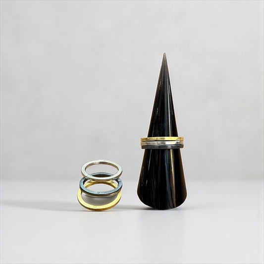 Set Of Three Hammer Square Ring